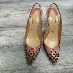 Christian Louboutin Pink Studded Slingback Heels